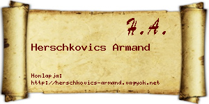 Herschkovics Armand névjegykártya